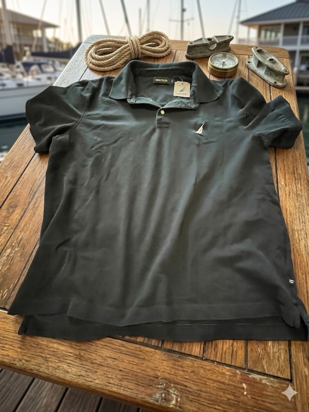 Nautica Navy Blue Sail Logo Polo